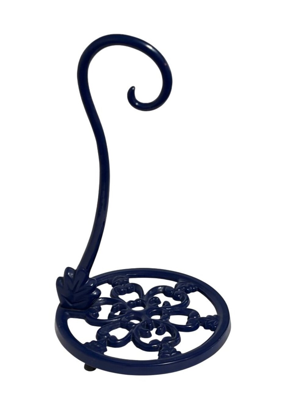 Blue Wrought Iron Blue Banana holder Decorative Filigree Base Heavy Duty